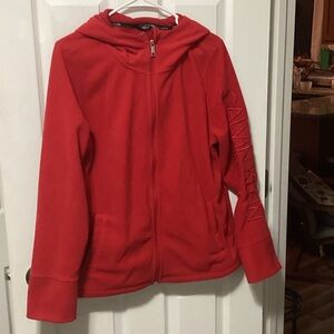 Calvin Klein Vibrant Red Zip-Up Hoodie